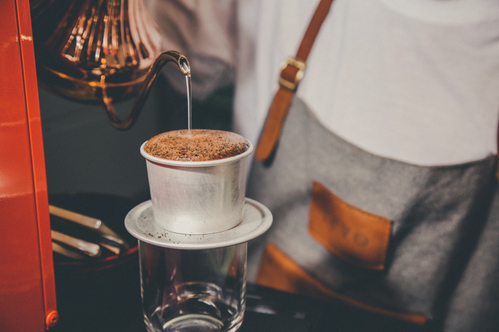 a cup of coffee on a table