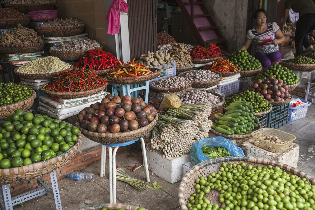 a close up of many different vegetables on display